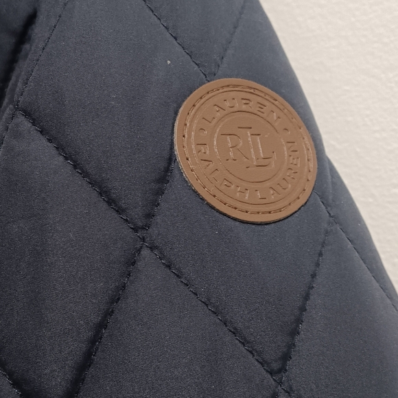 Ralph Lauren Quilted Black Jacket with Button Pockets Sz L - Picture 5 of 5